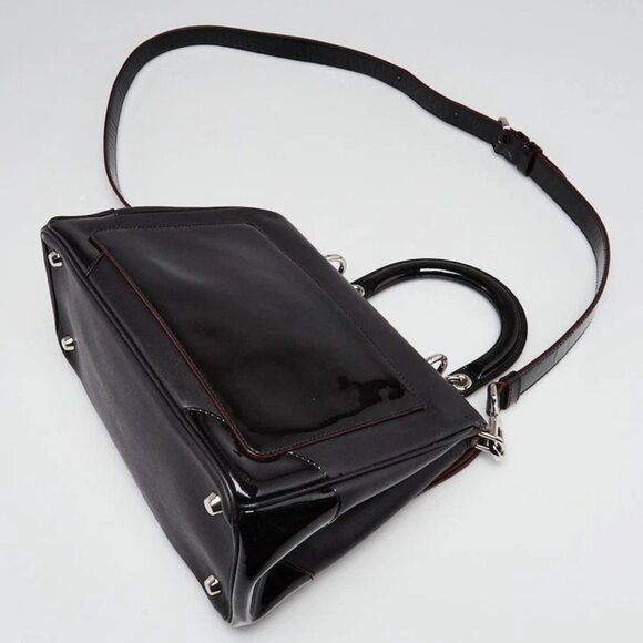 Christian Dior Black Calfskin/Patent Leather Be Dior Small Flap Bag 845-050725 - Picture 2 of 12